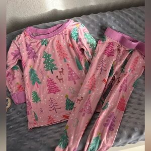 Little Sleepies Two-Piece Pajama set| Merry & Bright pink trees | 12-18 mo